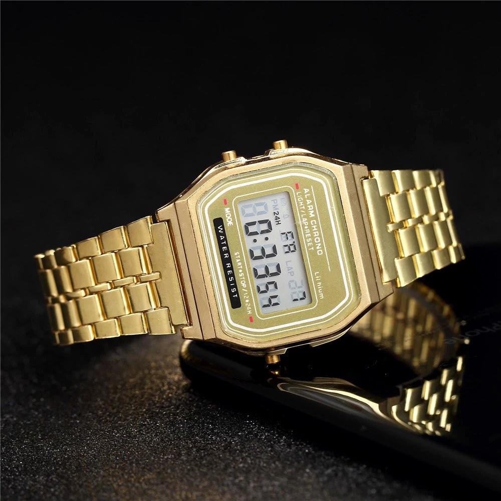 2025 Digital Watches For Men Sports Waterproof Bracelet Clock Gold Electronice LED Wristwatch Women Casucal montre homme relogio - The Shack