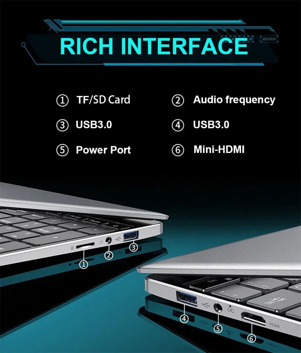 2025 laptop 15.6 Inch Laptop Windows 11 Intel Core i7 8500Y 16GB RAM 1TB SSD Fingerprint Unlock Study Office Pc Laptops - The Shack