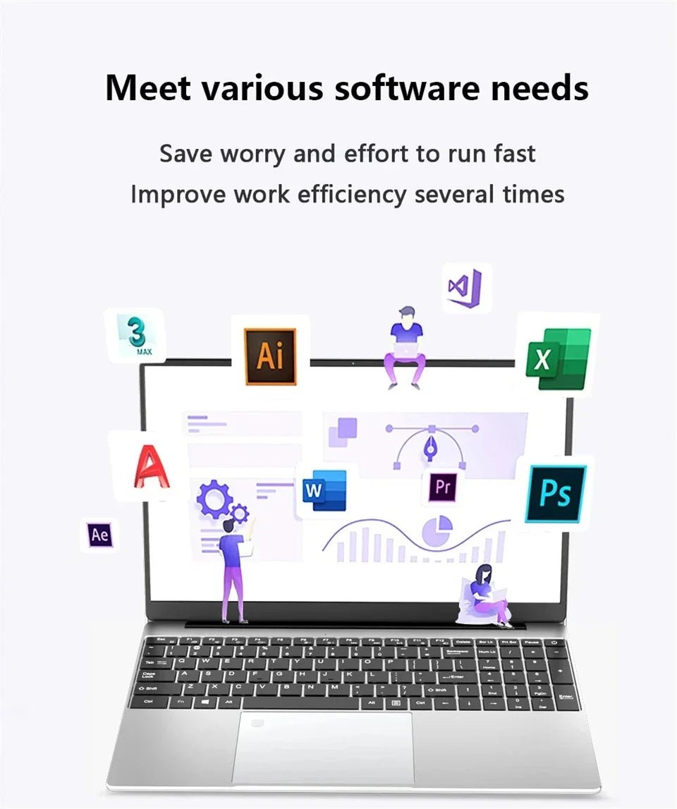 2025 laptop 15.6 Inch Laptop Windows 11 Intel Core i7 8500Y 16GB RAM 1TB SSD Fingerprint Unlock Study Office Pc Laptops - The Shack