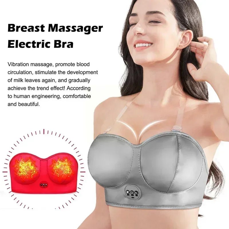 Electric 3 Gears Breast Massage Bra Electronic Vibration Chest Massager Breast Enhancement Instrument Breast Stimulator Machine - The Shack