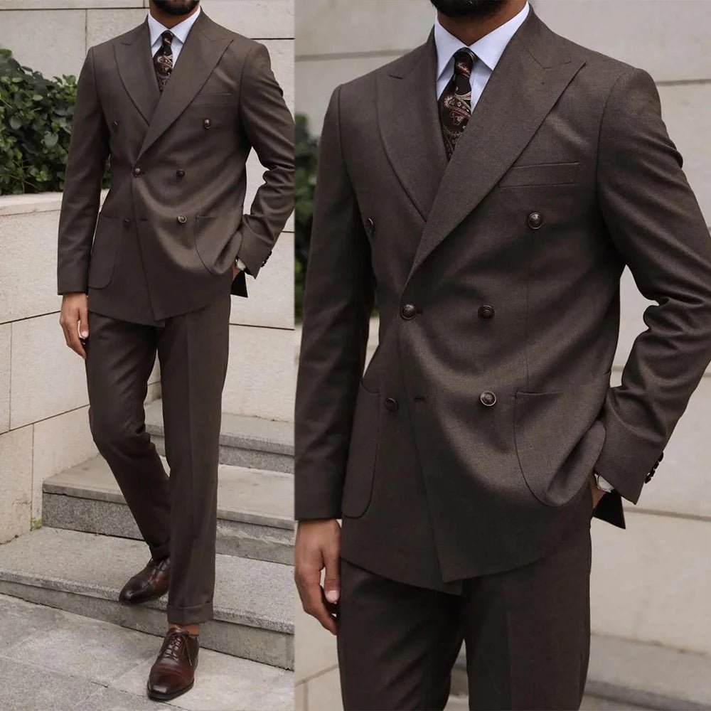 Fashion Men Suits Tailor - Made2 Pieces Solid Color High Quality Formal Wedding Groom Causal Prom Costume Homme Customized - The Shack