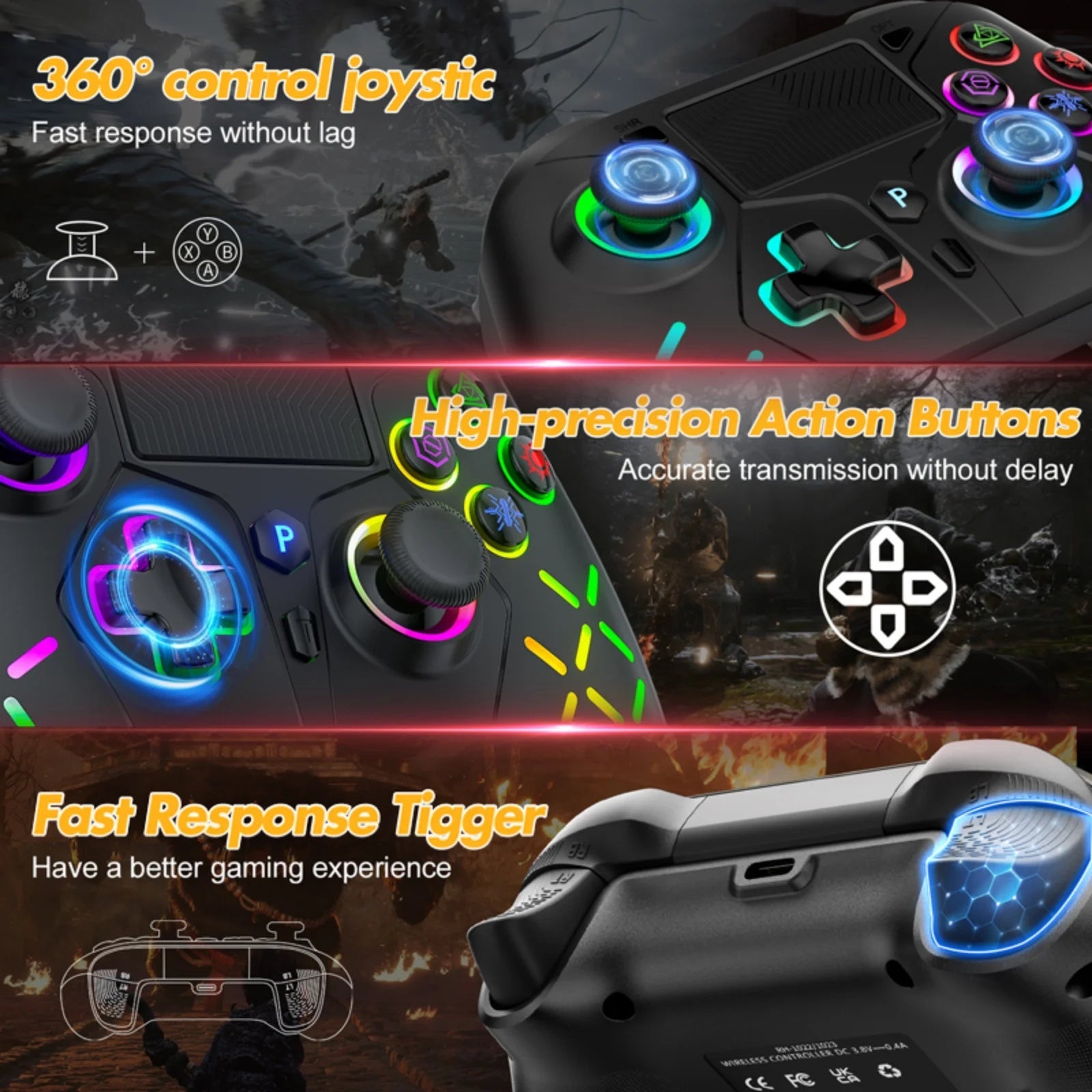 Gamepad For PS5 Console - P5 Wireless Controller, Dual Vibration Hall Effect, With Turbo Touchpad, Gaming Remote Accessories - The Shack
