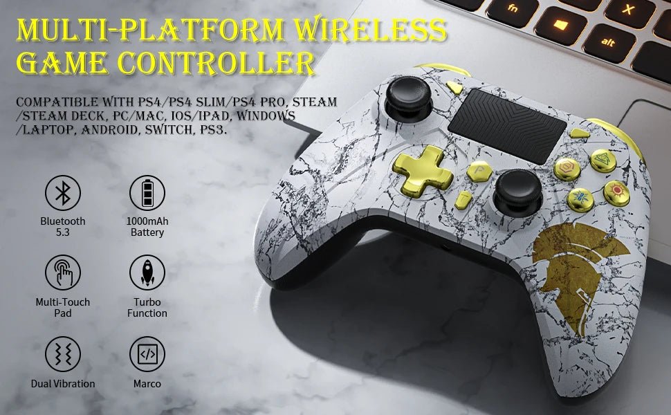 Gamepad For PS5 Console - P5 Wireless Controller, Dual Vibration Hall Effect, With Turbo Touchpad, Gaming Remote Accessories - The Shack
