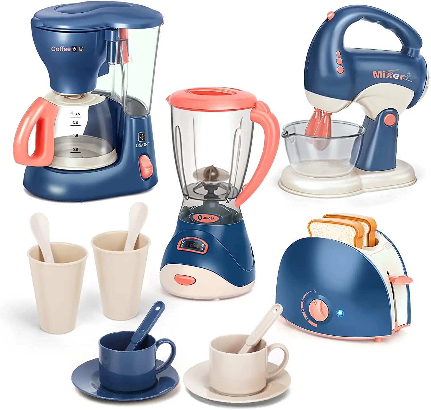 Interactive Electric Kitchen Playset Kids Children Mini Simulation Household Appliances Light Toy Gift Pretend Cooking Role Play - The Shack