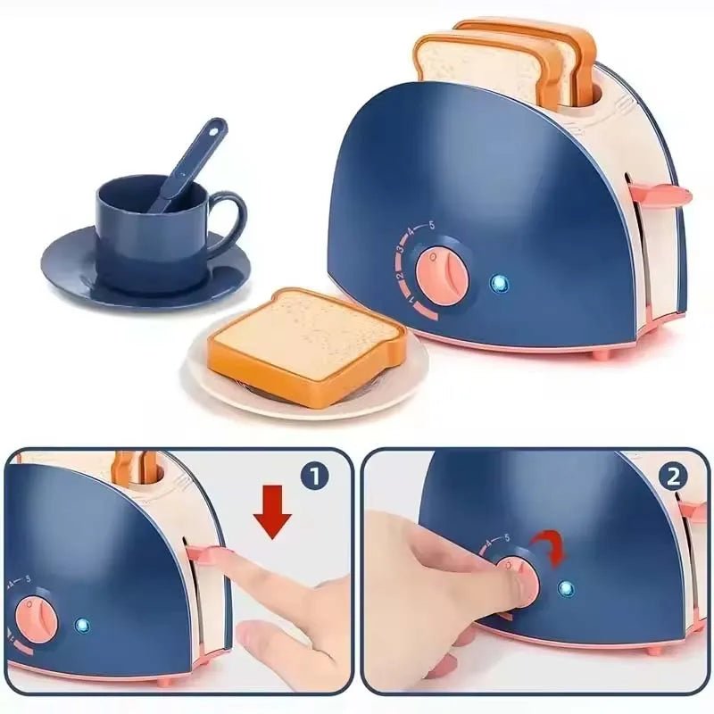 Interactive Electric Kitchen Playset Kids Children Mini Simulation Household Appliances Light Toy Gift Pretend Cooking Role Play - The Shack