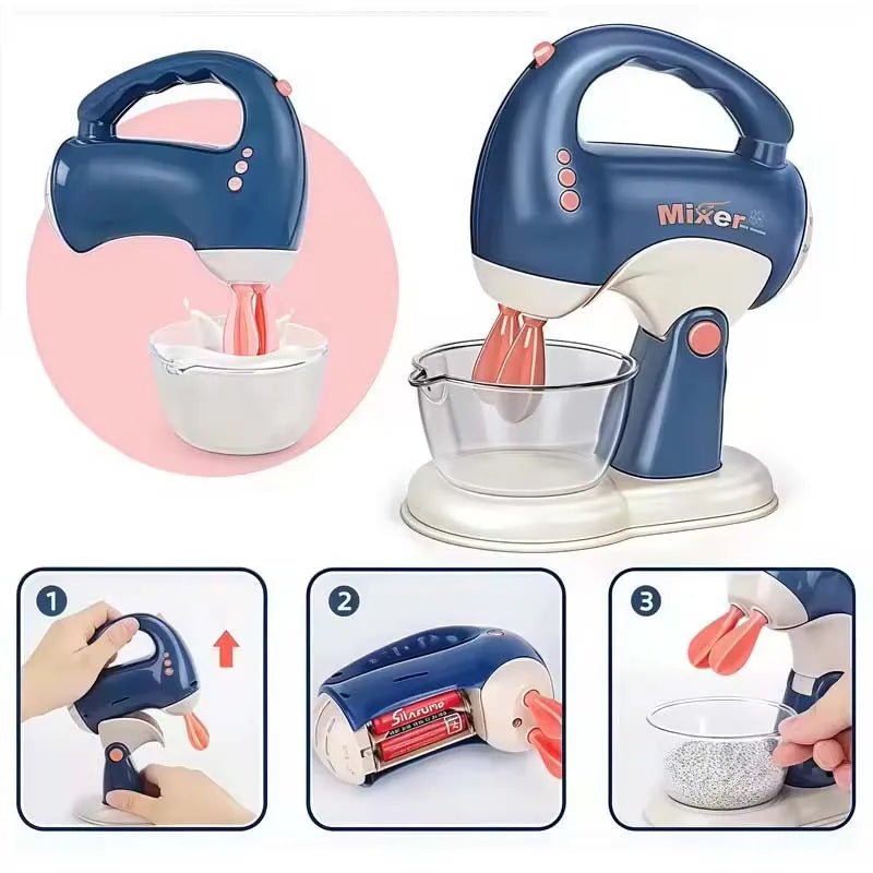 Interactive Electric Kitchen Playset Kids Children Mini Simulation Household Appliances Light Toy Gift Pretend Cooking Role Play - The Shack