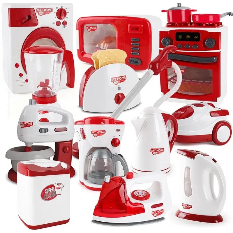 Kitchen Appliances Toys Toy Kitchen Set for Kids Play Kitchen Doll House Accessories Blender Coffee Maker Machine Mixer Toaster - The Shack