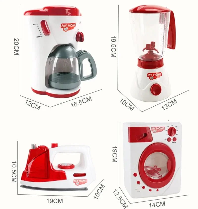 Kitchen Appliances Toys Toy Kitchen Set for Kids Play Kitchen Doll House Accessories Blender Coffee Maker Machine Mixer Toaster - The Shack