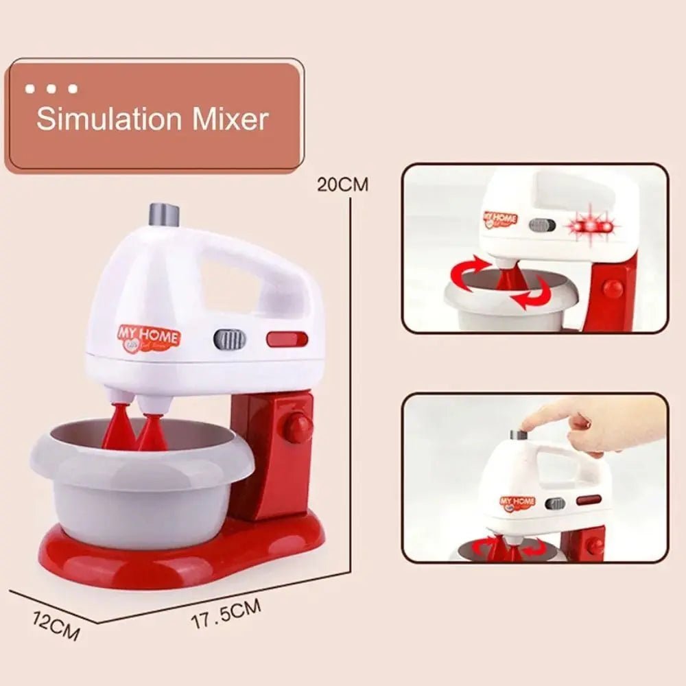 Kitchen Appliances Toys Toy Kitchen Set for Kids Play Kitchen Doll House Accessories Blender Coffee Maker Machine Mixer Toaster - The Shack