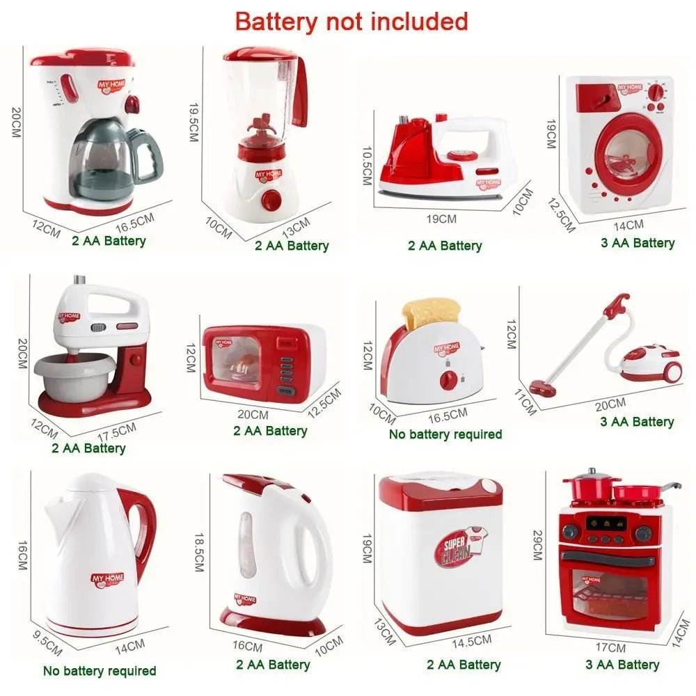 Kitchen Appliances Toys Toy Kitchen Set for Kids Play Kitchen Doll House Accessories Blender Coffee Maker Machine Mixer Toaster - The Shack