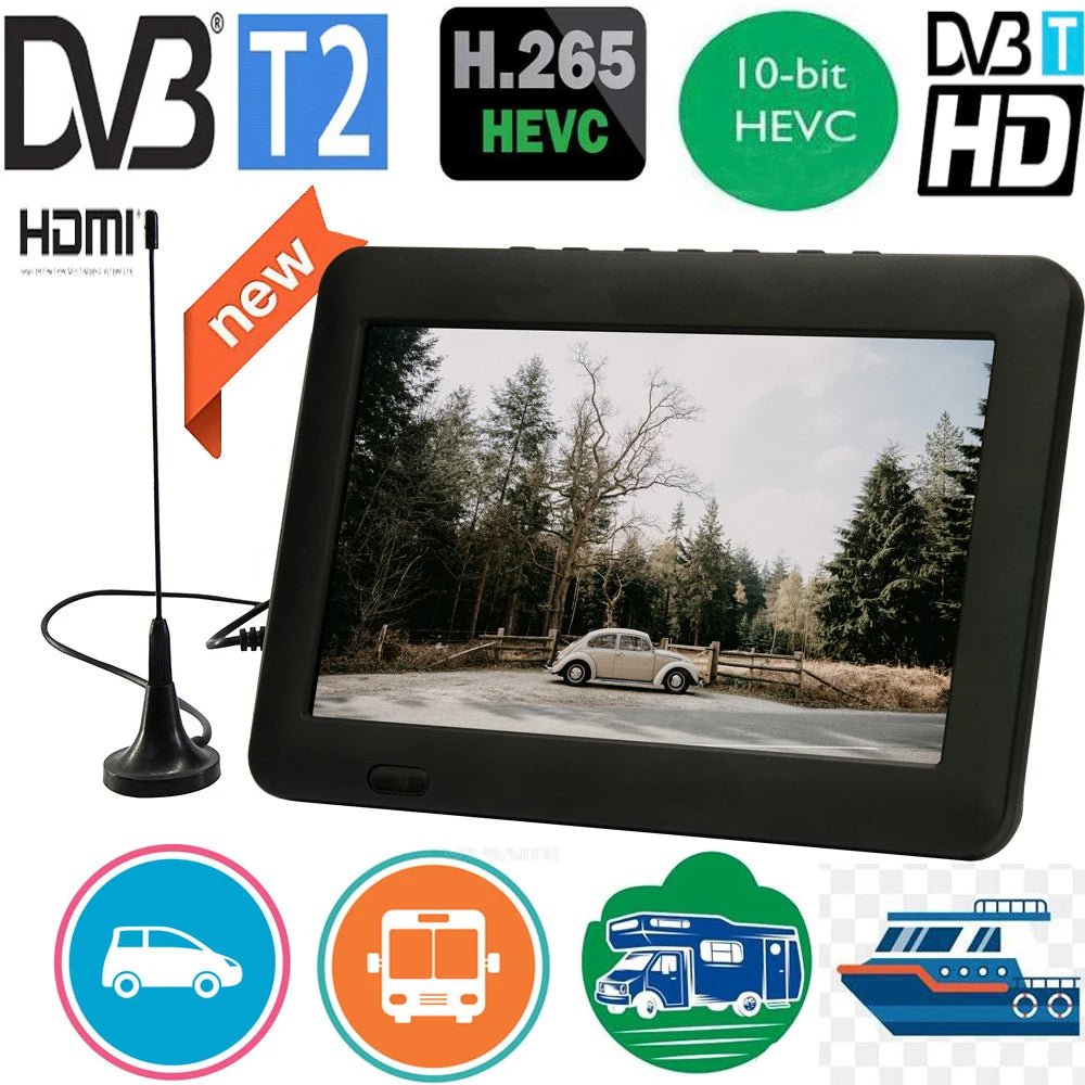LEADSTAR 8 Inch Digital Mini Television Portable TV With DVB - T2 ISDB - T ATSC - T Tuner Decoder 12V Input EU Plug 110 - 220V D8 - The Shack