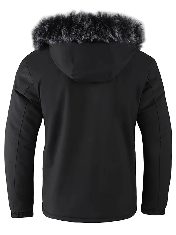 Men's Fall And Winter Casual Fashion Trend With The Hooded Cotton Jacket Windproof Padded Cold Pure Color Simple Cotton Clothing - The Shack