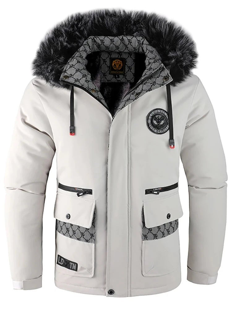 Men's Fall And Winter Casual Fashion Trend With The Hooded Cotton Jacket Windproof Padded Cold Pure Color Simple Cotton Clothing - The Shack