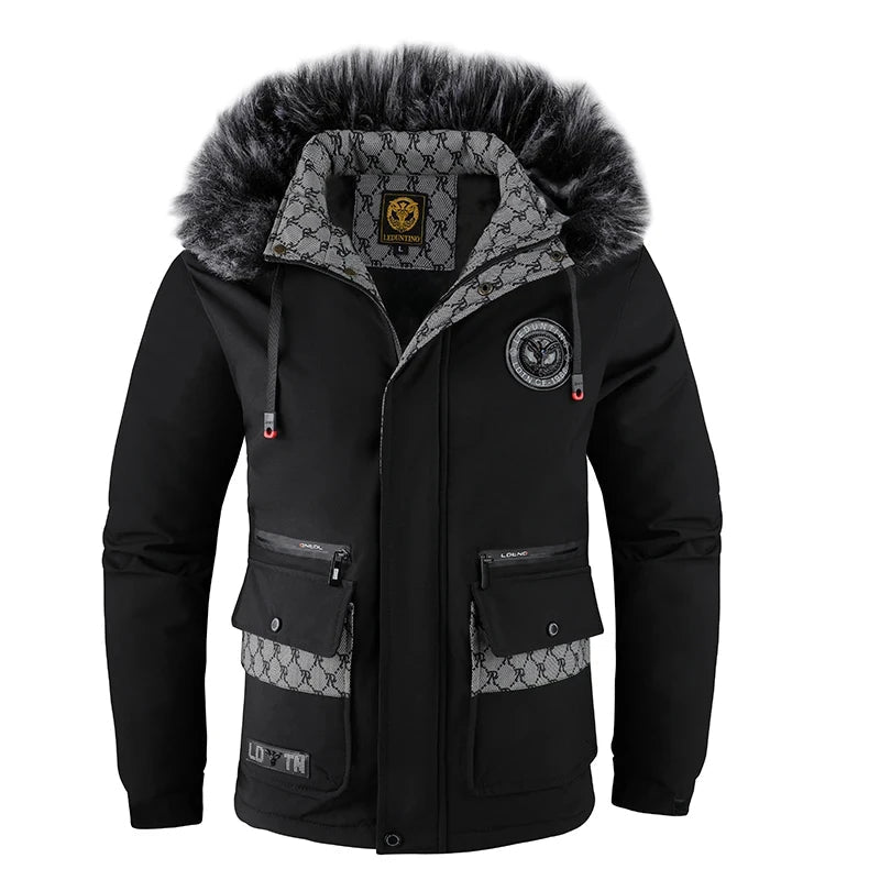 Men's Fall And Winter Casual Fashion Trend With The Hooded Cotton Jacket Windproof Padded Cold Pure Color Simple Cotton Clothing - The Shack