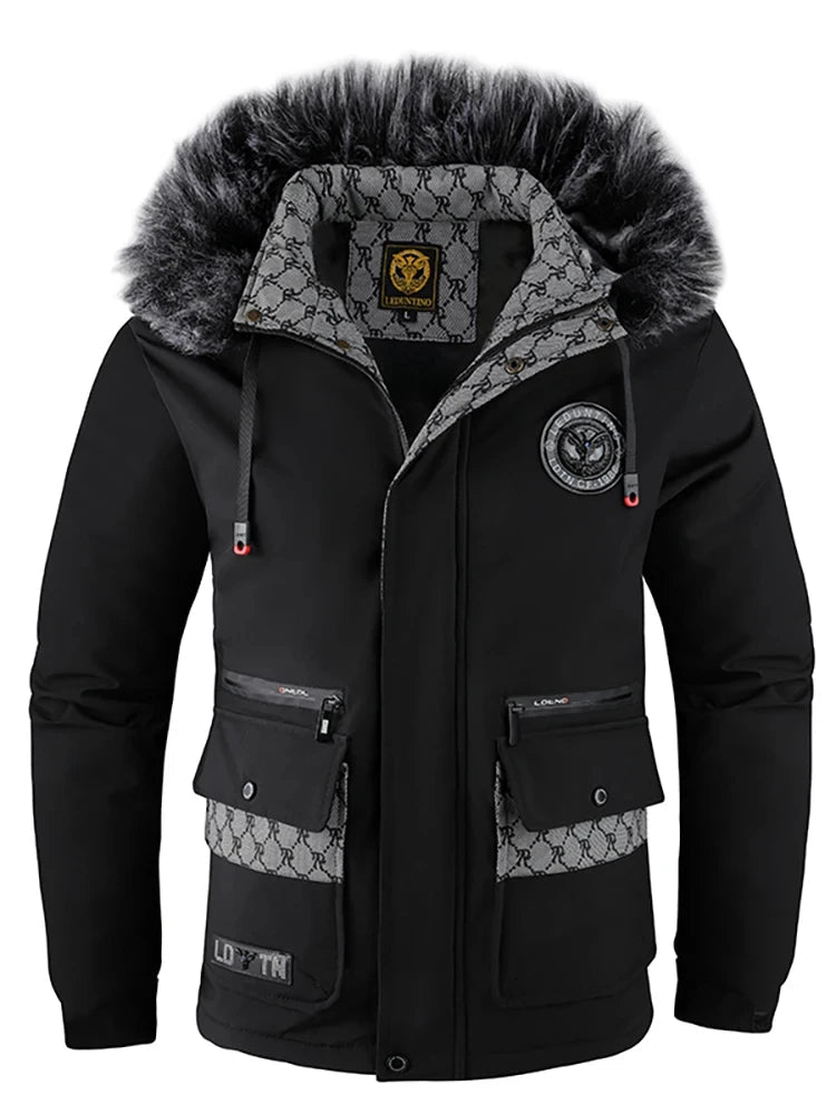 Men's Fall And Winter Casual Fashion Trend With The Hooded Cotton Jacket Windproof Padded Cold Pure Color Simple Cotton Clothing - The Shack