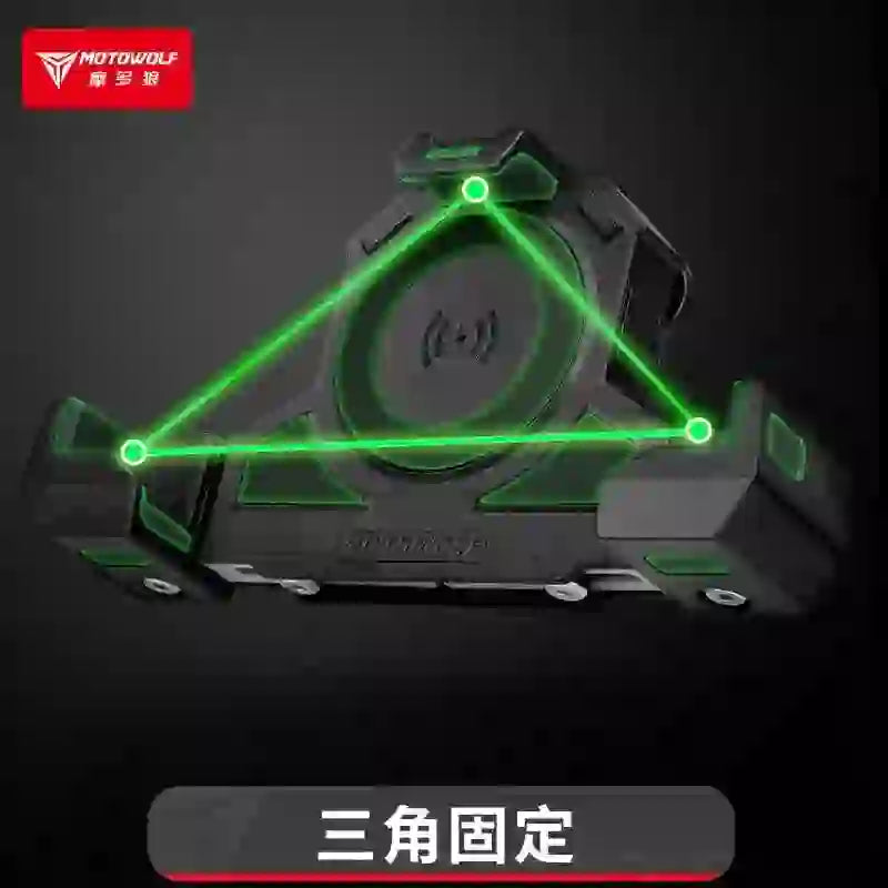 Motorcycle Shock Absorber Mobile Phone Holder Triangular Fixed Horizontal Model Wireless Charging Handle Model - The Shack