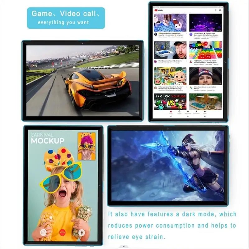 NEW 10.1 Inch Tablet 3G LTE Phone Call Octa Core 6GB+128GB ROM Bluetooth Wi - Fi Google High Definition Display Tablet PC - The Shack