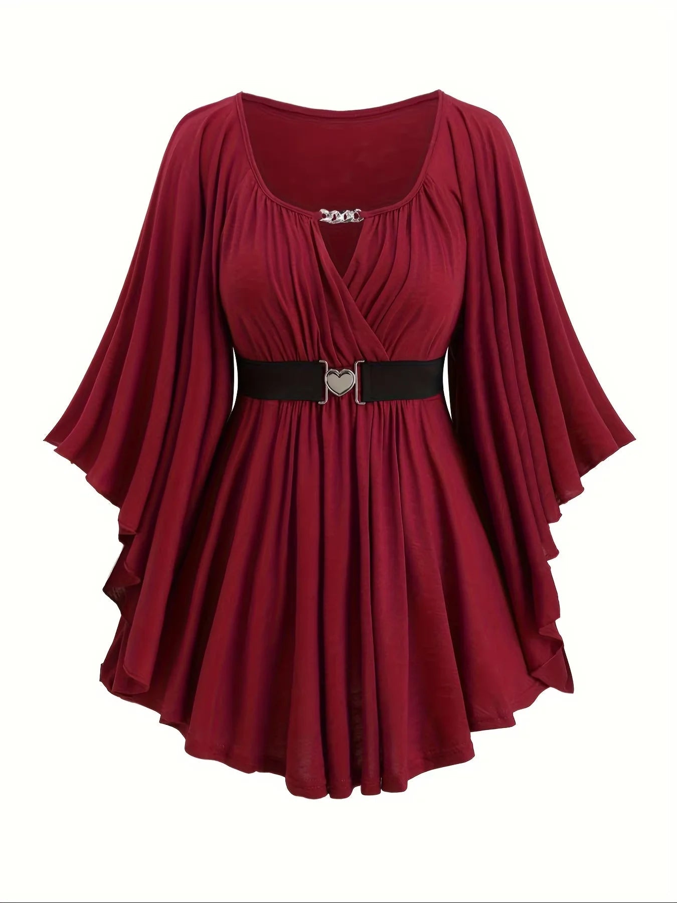 New autumn and winter European and American fashion women's clothing, oversized with an irregular hem, solid color, heart - shaped - The Shack