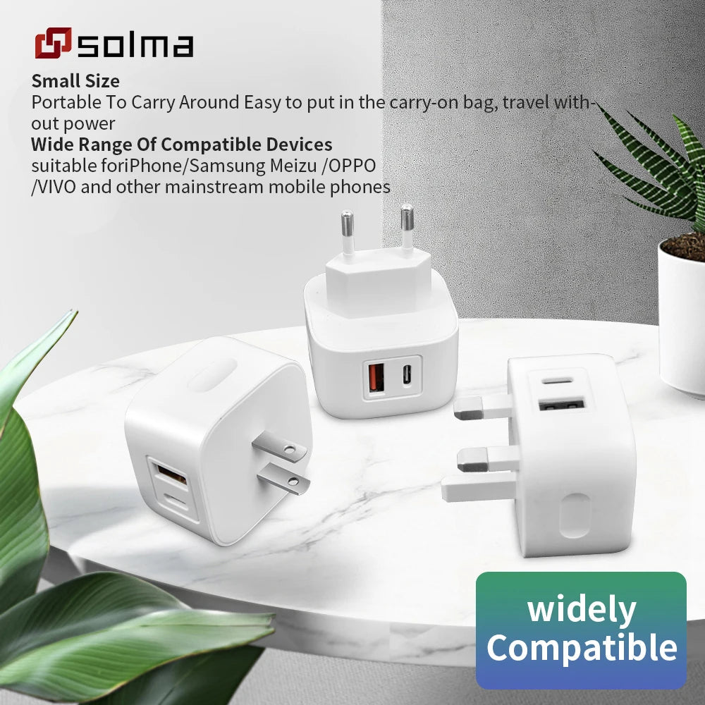 PD+USB Charger Charge For Mobile Phone Plug Charging Adapter Portable Wall Mobile Charger - The Shack