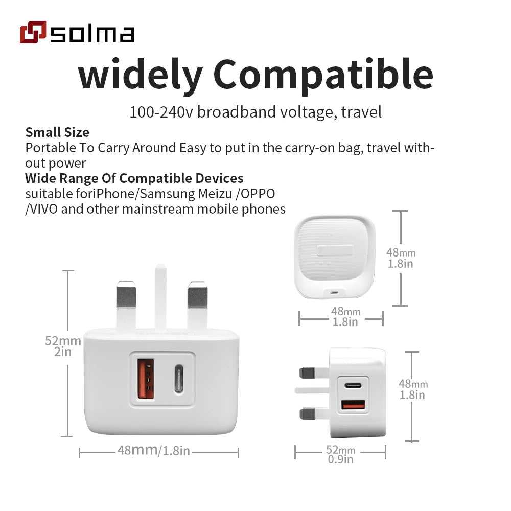 PD+USB Charger Charge For Mobile Phone Plug Charging Adapter Portable Wall Mobile Charger - The Shack