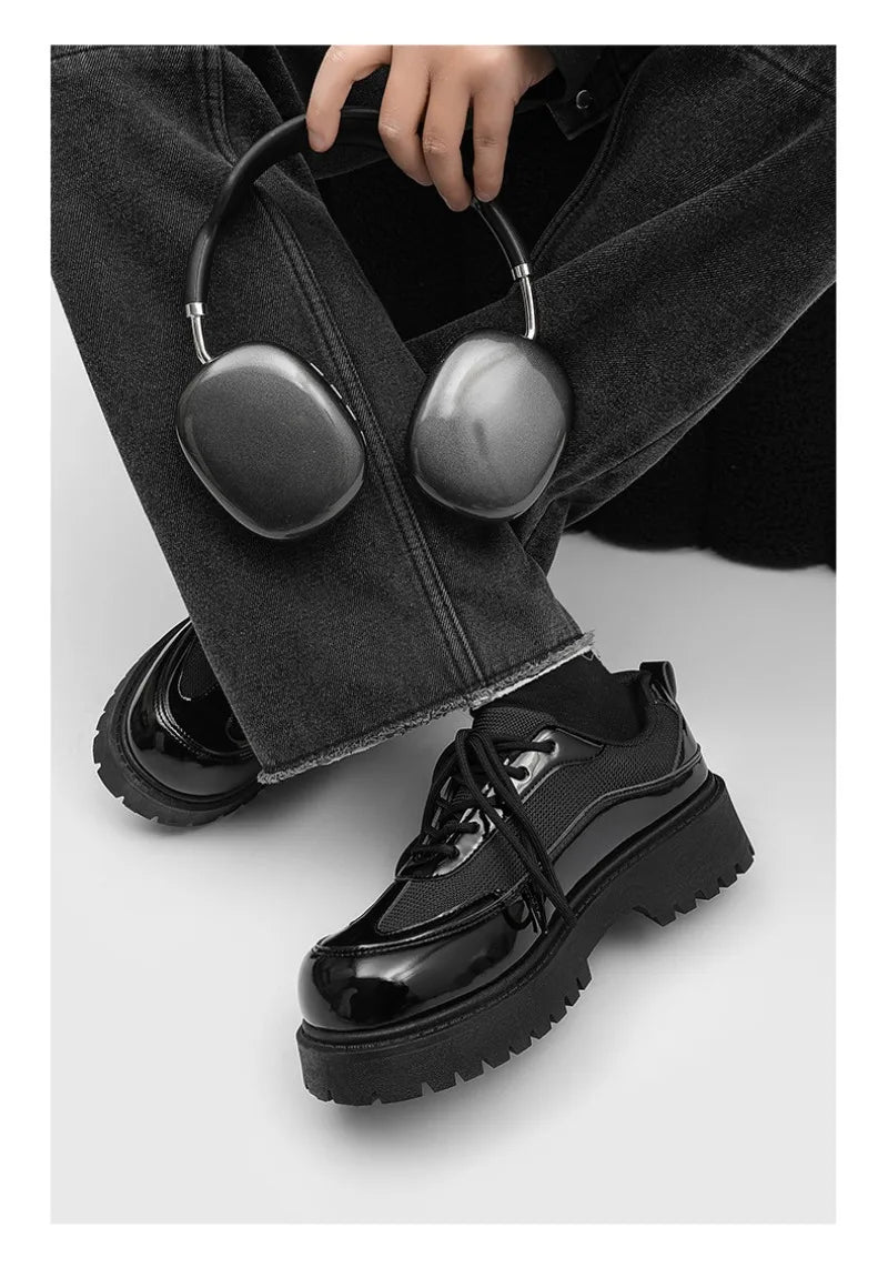 Shoes for Men High Quality Trend Casual Shoes Men Leather Original British Thick Sole Comfort Derby Shoes Sneaker Zapatos Hombre - The Shack