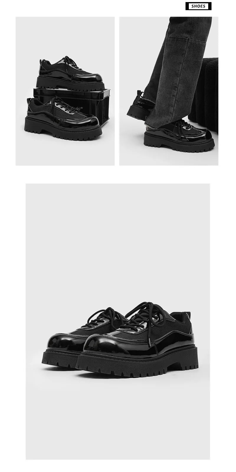Shoes for Men High Quality Trend Casual Shoes Men Leather Original British Thick Sole Comfort Derby Shoes Sneaker Zapatos Hombre - The Shack