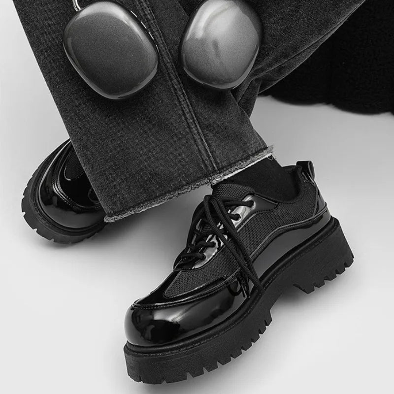 Shoes for Men High Quality Trend Casual Shoes Men Leather Original British Thick Sole Comfort Derby Shoes Sneaker Zapatos Hombre - The Shack