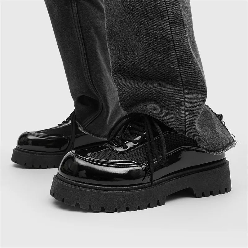 Shoes for Men High Quality Trend Casual Shoes Men Leather Original British Thick Sole Comfort Derby Shoes Sneaker Zapatos Hombre - The Shack