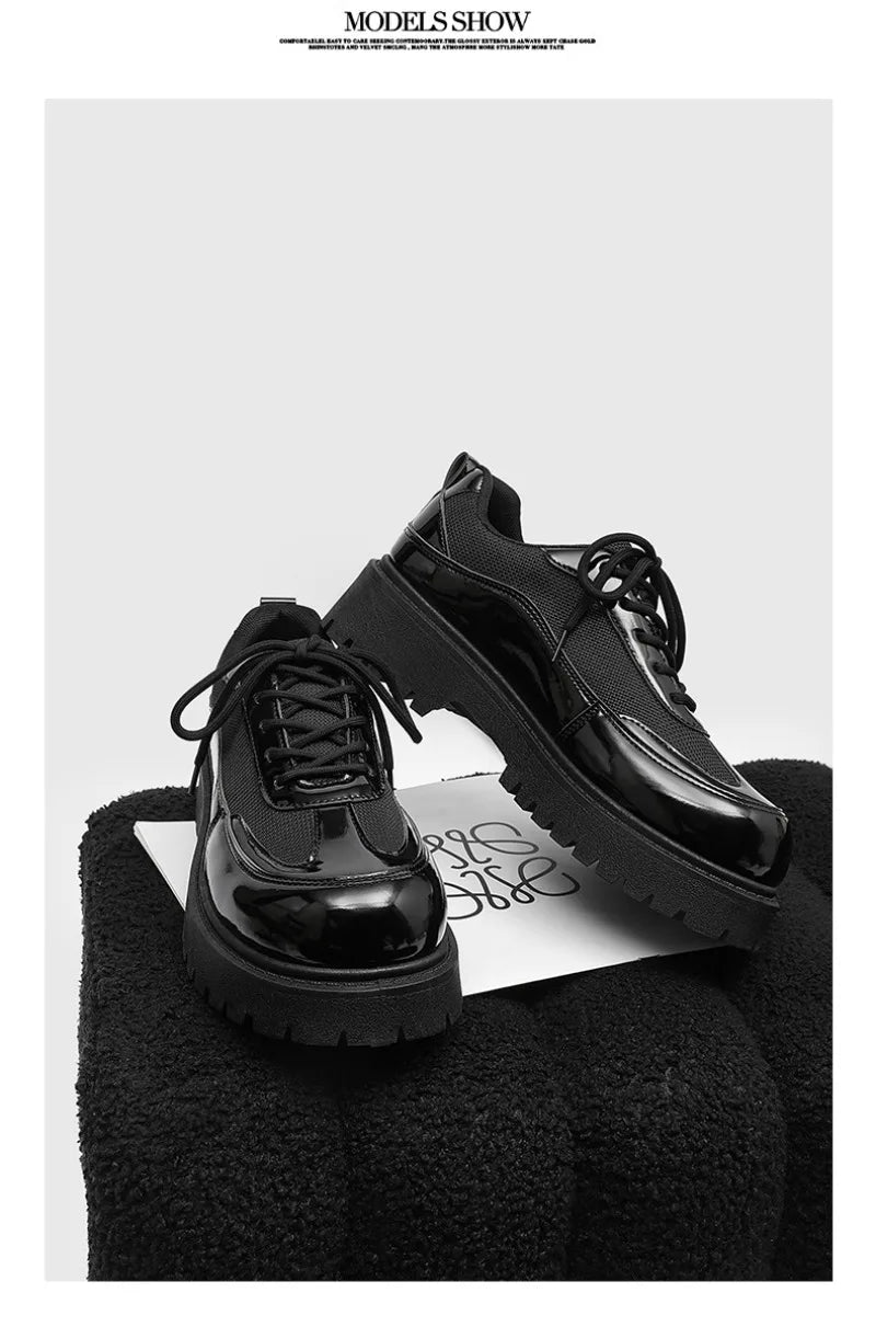 Shoes for Men High Quality Trend Casual Shoes Men Leather Original British Thick Sole Comfort Derby Shoes Sneaker Zapatos Hombre - The Shack