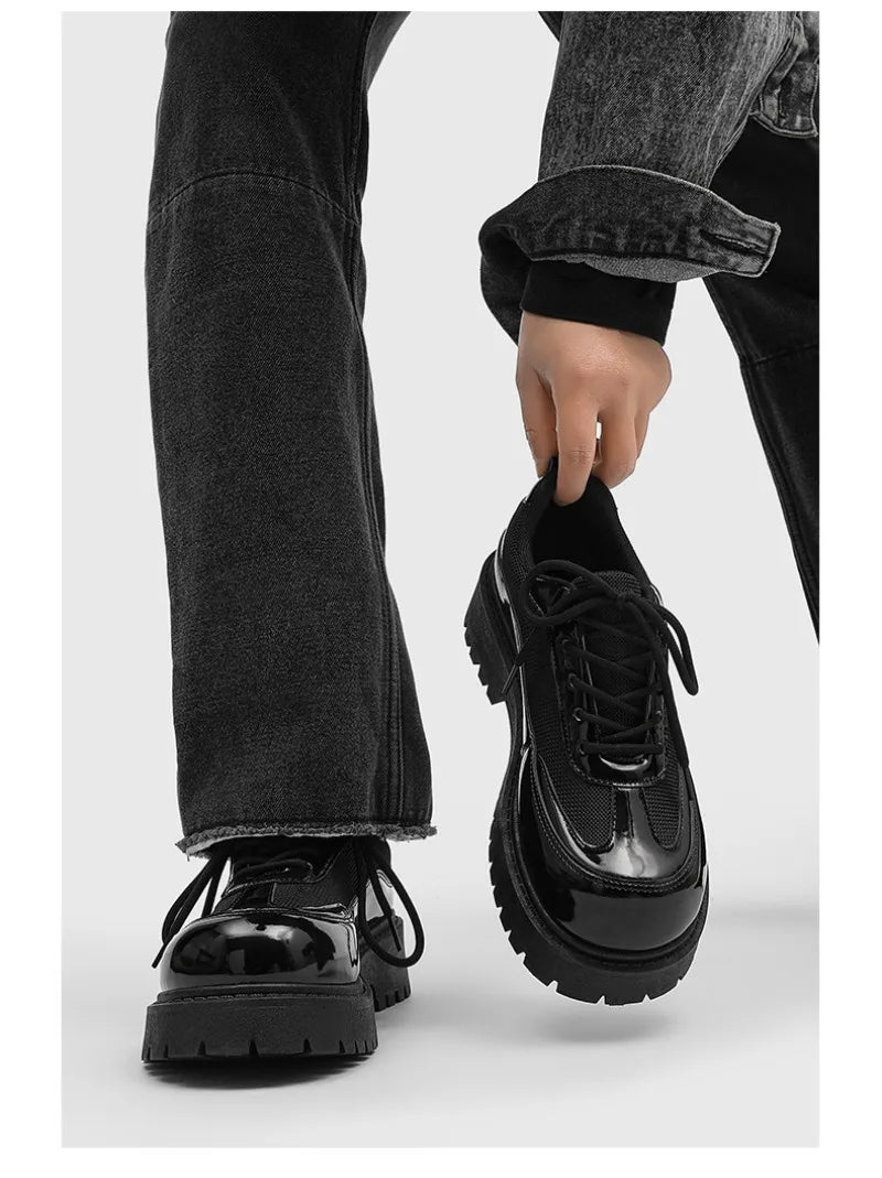 Shoes for Men High Quality Trend Casual Shoes Men Leather Original British Thick Sole Comfort Derby Shoes Sneaker Zapatos Hombre - The Shack
