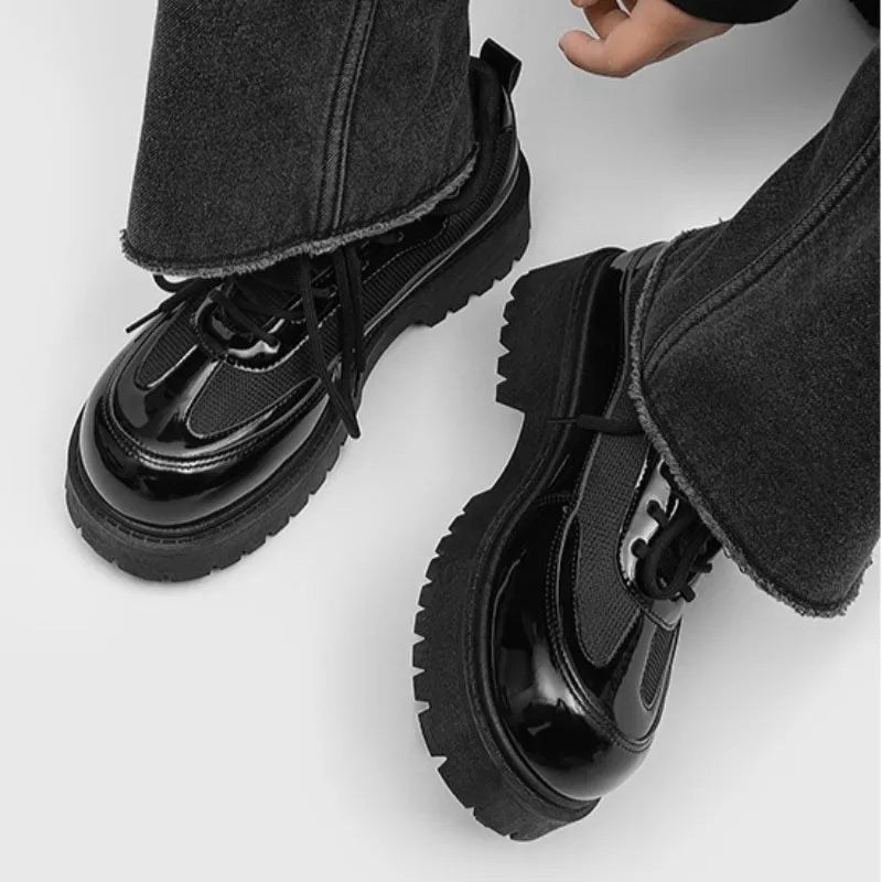 Shoes for Men High Quality Trend Casual Shoes Men Leather Original British Thick Sole Comfort Derby Shoes Sneaker Zapatos Hombre - The Shack