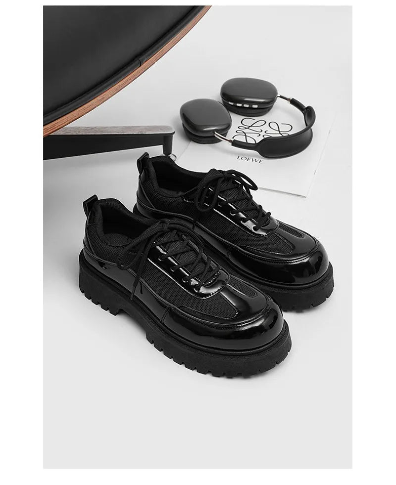 Shoes for Men High Quality Trend Casual Shoes Men Leather Original British Thick Sole Comfort Derby Shoes Sneaker Zapatos Hombre - The Shack