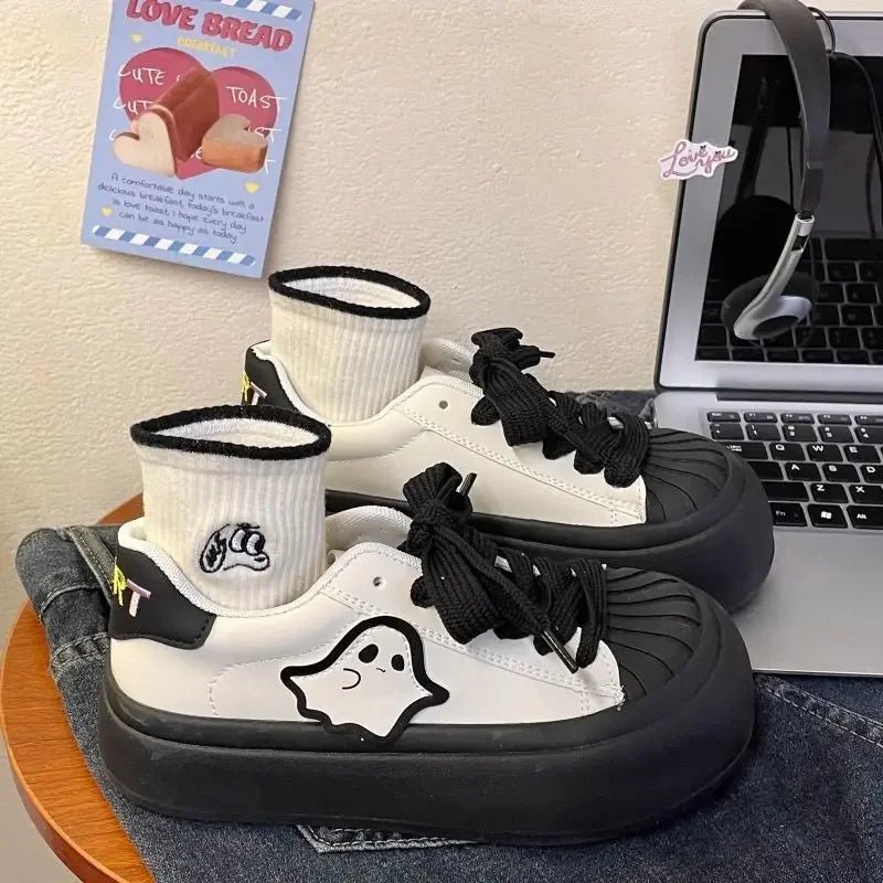 Shoes for Women High on Platform Round Toe Woman Footwear Trends 2025 Comfortable and Elegant Walking Aesthetic Vulcanized Shoe - The Shack