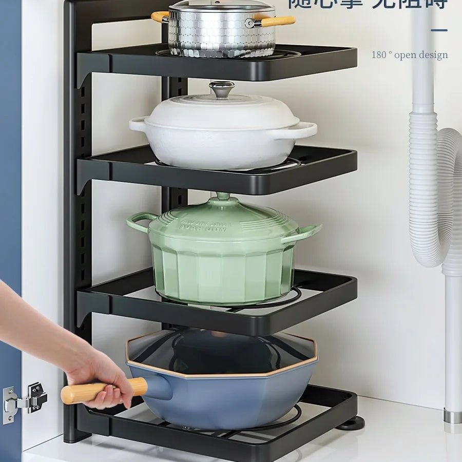 The Kitchen Is Equipped with Stainless Steel Shelves, Storage Racks, Sinks, and Multi - layered Household CabinetsKitchenOrganizer - The Shack