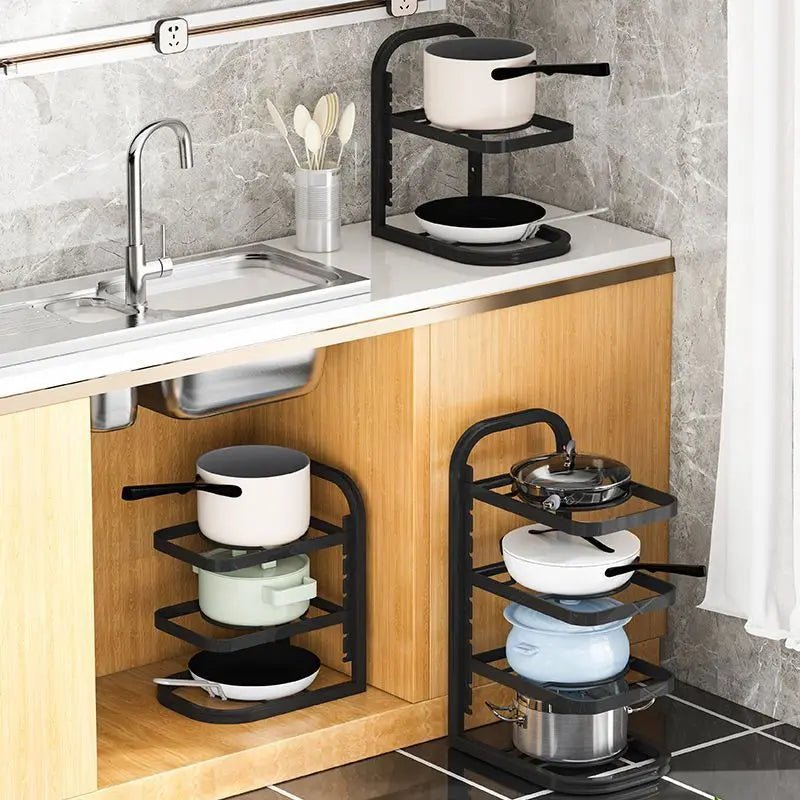 The Kitchen Is Equipped with Stainless Steel Shelves, Storage Racks, Sinks, and Multi - layered Household CabinetsKitchenOrganizer - The Shack