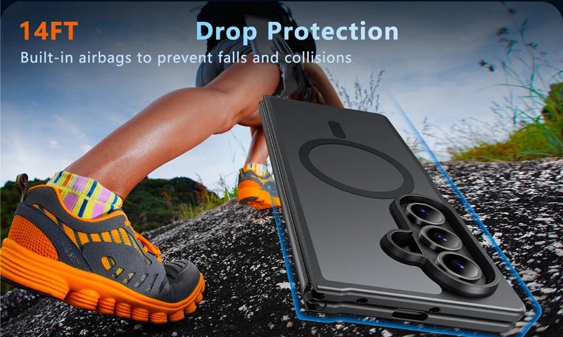 UYUXIO Magnetic Wireless Charging Mobile Phone Case for Samsung Galaxy Z Fold 7 Cases Slim Rugged Translucent Cover with Magnet - The Shack