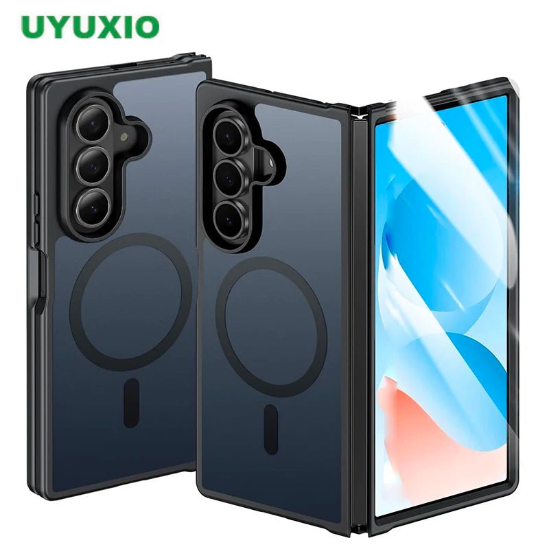 UYUXIO Magnetic Wireless Charging Mobile Phone Case for Samsung Galaxy Z Fold 7 Cases Slim Rugged Translucent Cover with Magnet - The Shack
