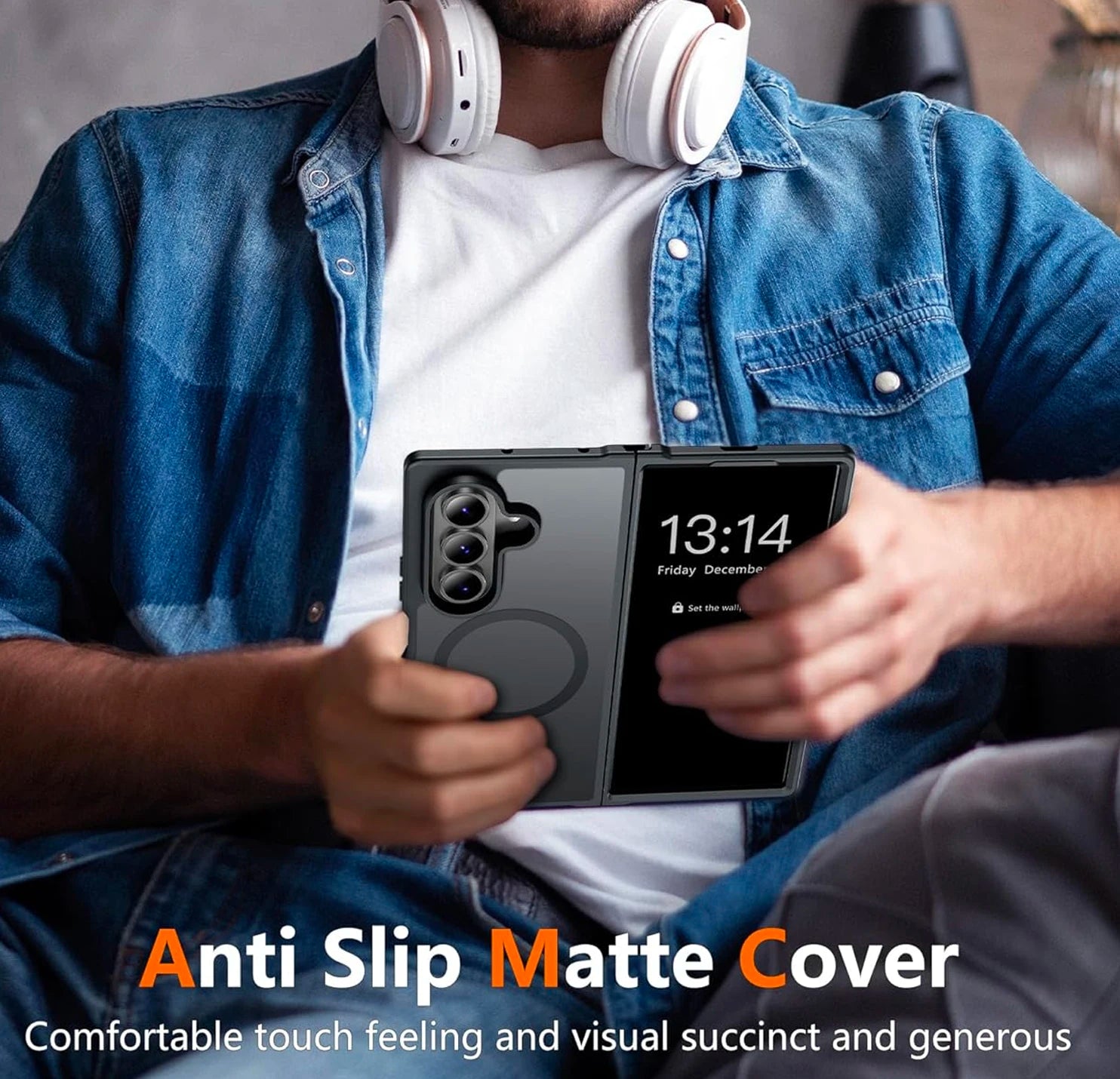 UYUXIO Magnetic Wireless Charging Mobile Phone Case for Samsung Galaxy Z Fold 7 Cases Slim Rugged Translucent Cover with Magnet - The Shack