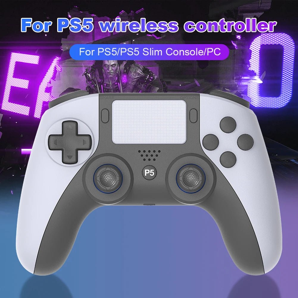 Wireless Gamepad For PS5 PS5 Slim PC Bluetooth4.0 Gaming Controller Dual Vibration Controller 6 Axis Gyro/Turbo Joystick Gamepad - The Shack