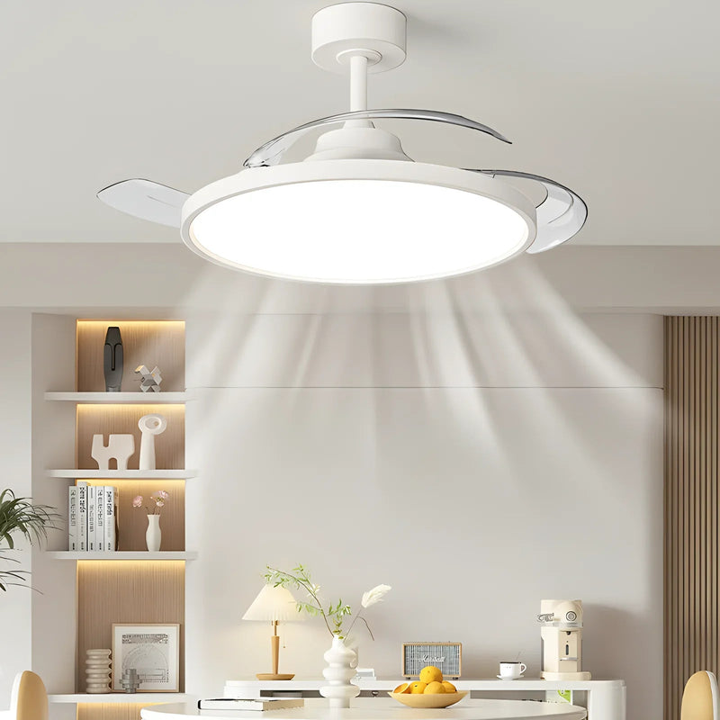 48W Fan Light 52CM Electric Fan Silent Retractable Blade Suitable For E27 Base With Remote Control Room Lighting - The Shack