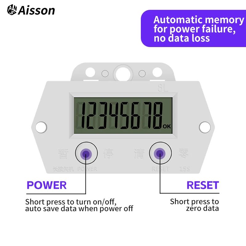 8 - Digit Electronic Digital Counter, High - Frequency Punch Counter, No Voltage Counting, No Battery Included, No Sensor Included - The Shack
