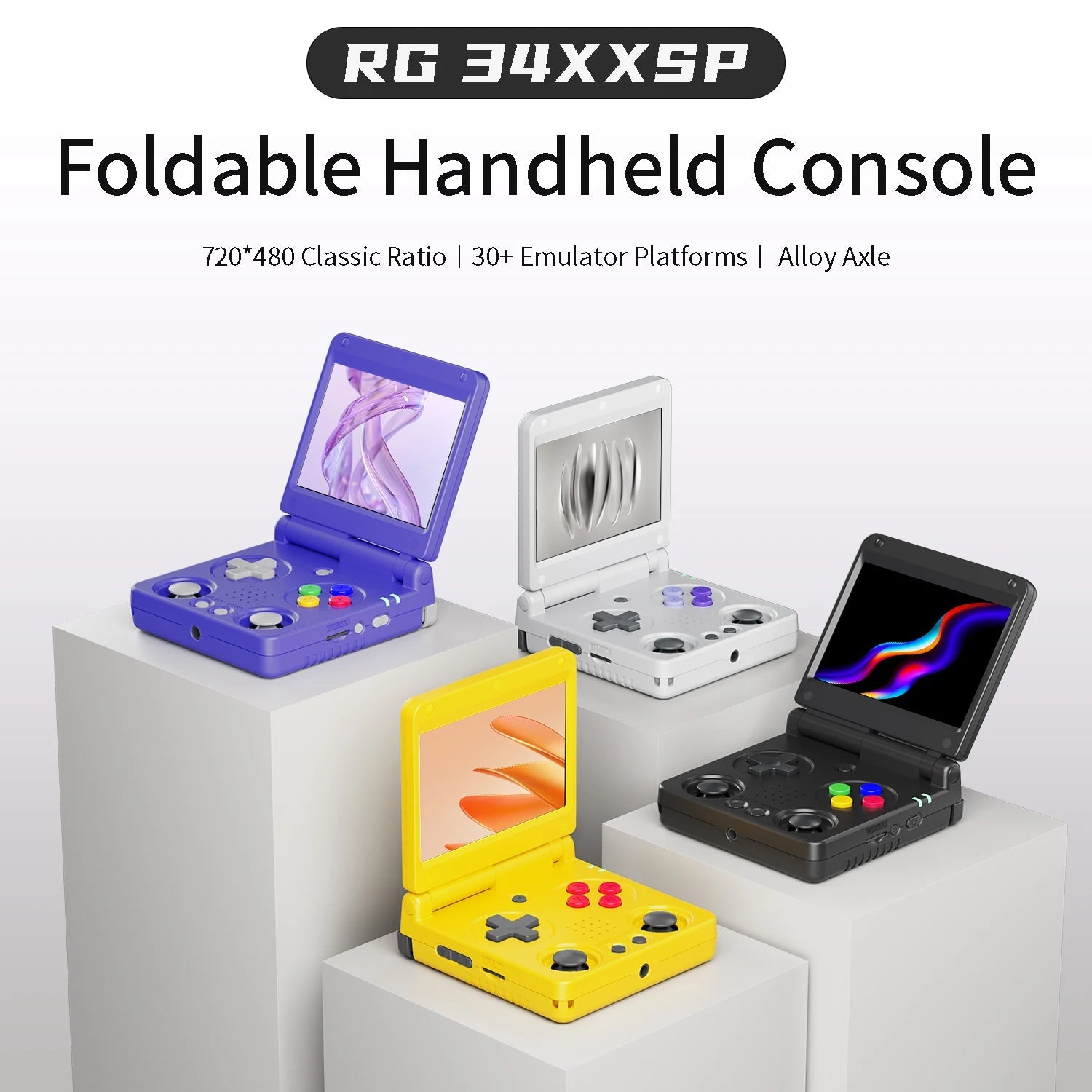 Anbernic RG34XXSP Flip Handheld Game Console RG34XXSP 3.4 - inch IPS Screen Linux 64 - bit Retro Video Gaming Player 256G PSP Games - The Shack