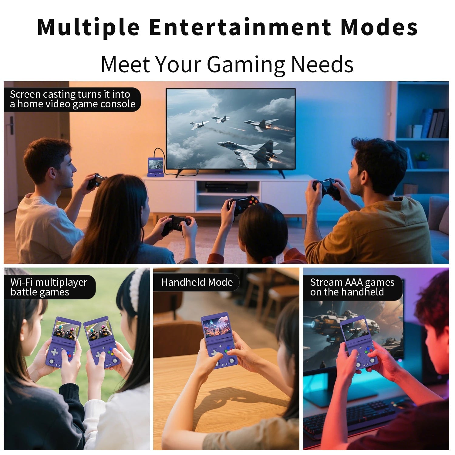 Anbernic RG34XXSP Flip Handheld Game Console RG34XXSP 3.4 - inch IPS Screen Linux 64 - bit Retro Video Gaming Player 256G PSP Games - The Shack