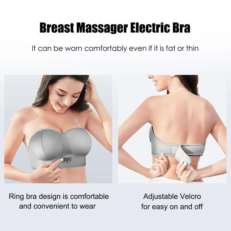 Electric 3 Gears Breast Massage Bra Electronic Vibration Chest Massager Breast Enhancement Instrument Breast Stimulator Machine - The Shack