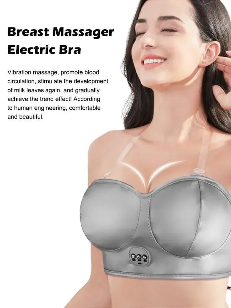 Electric 3 Gears Breast Massage Bra Electronic Vibration Chest Massager Breast Enhancement Instrument Breast Stimulator Machine - The Shack