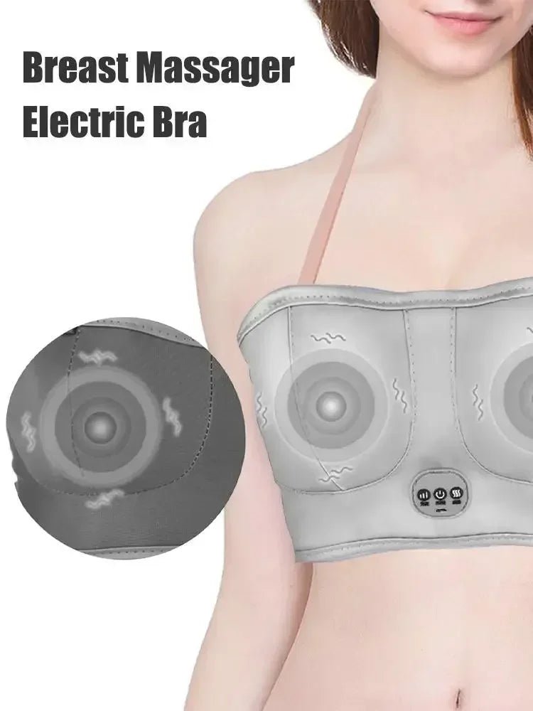 Electric 3 Gears Breast Massage Bra Electronic Vibration Chest Massager Breast Enhancement Instrument Breast Stimulator Machine - The Shack