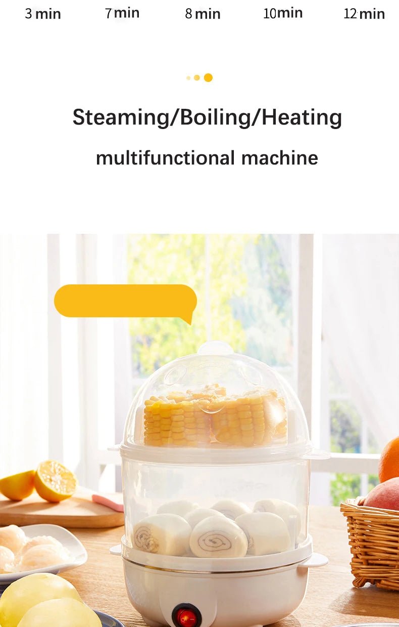 Electric Eggs Cooker, Rapid Multifunctional Mini Eggs Cooker Boiler For Poached Eggs, Scrambled Eggs, Omelets, Auto Shut - The Shack