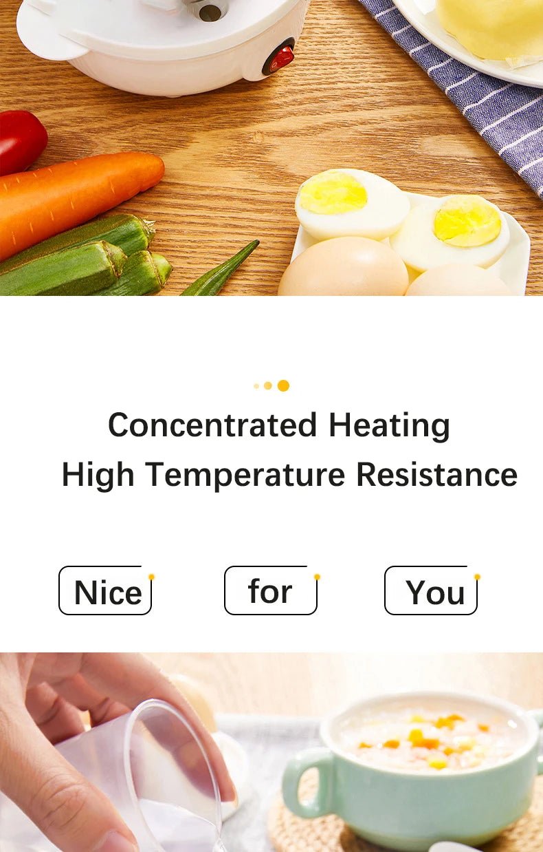 Electric Eggs Cooker, Rapid Multifunctional Mini Eggs Cooker Boiler For Poached Eggs, Scrambled Eggs, Omelets, Auto Shut - The Shack