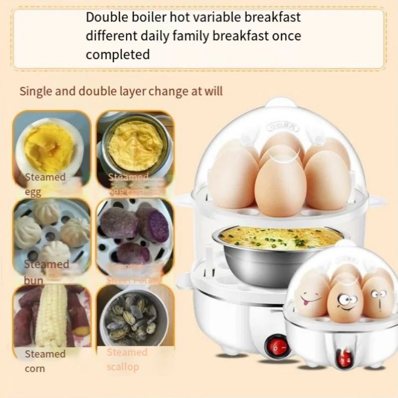 Electric Eggs Cooker, Rapid Multifunctional Mini Eggs Cooker Boiler For Poached Eggs, Scrambled Eggs, Omelets, Auto Shut - The Shack