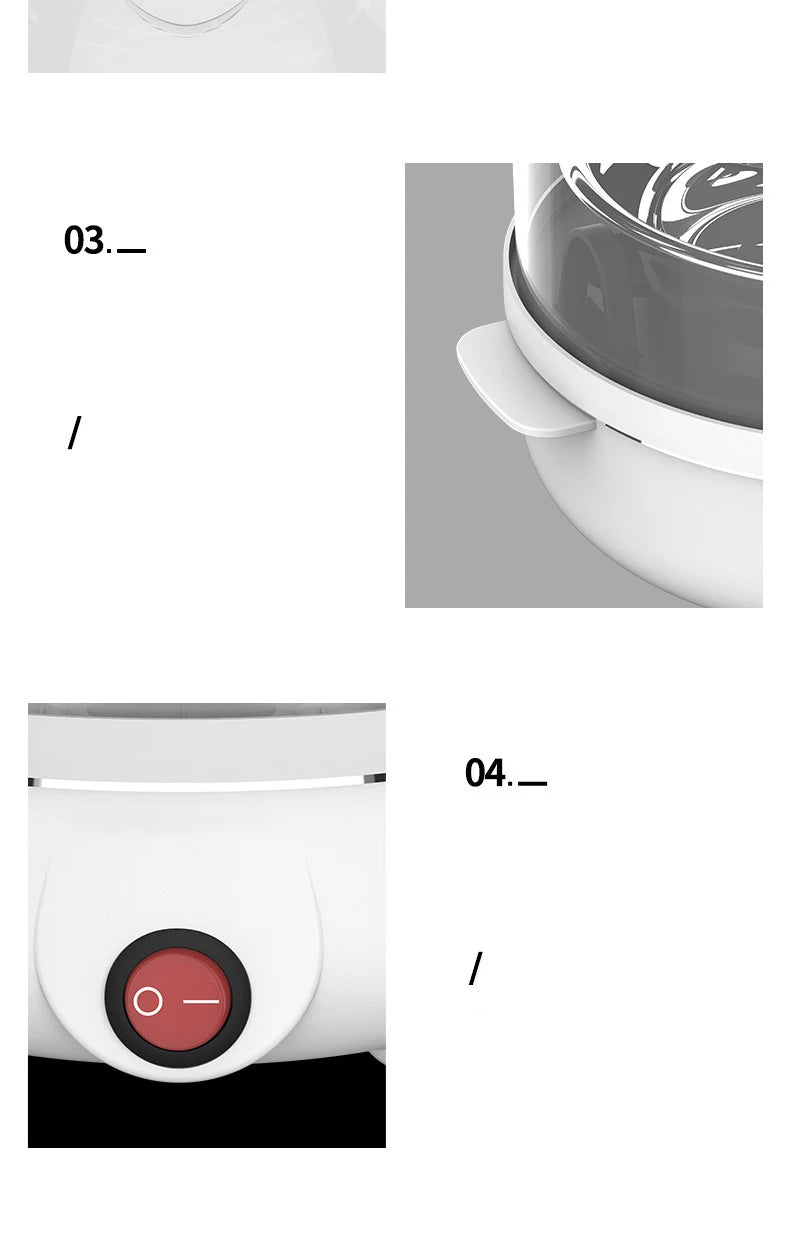 Electric Eggs Cooker, Rapid Multifunctional Mini Eggs Cooker Boiler For Poached Eggs, Scrambled Eggs, Omelets, Auto Shut - The Shack